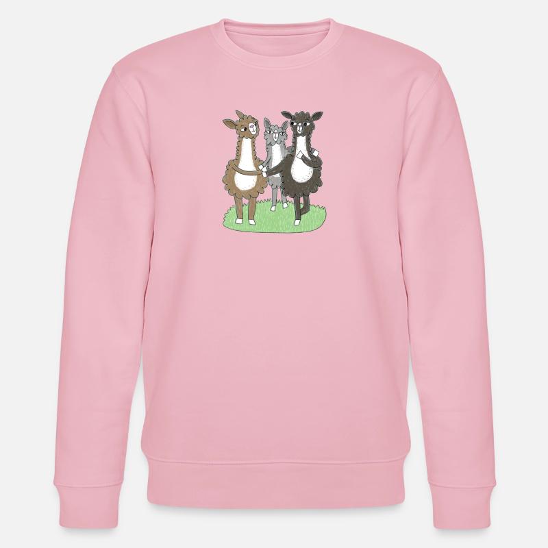 Trois amis lamas - Sweat bio CHANGER Stanley/Stella Unisexe - rose pâle