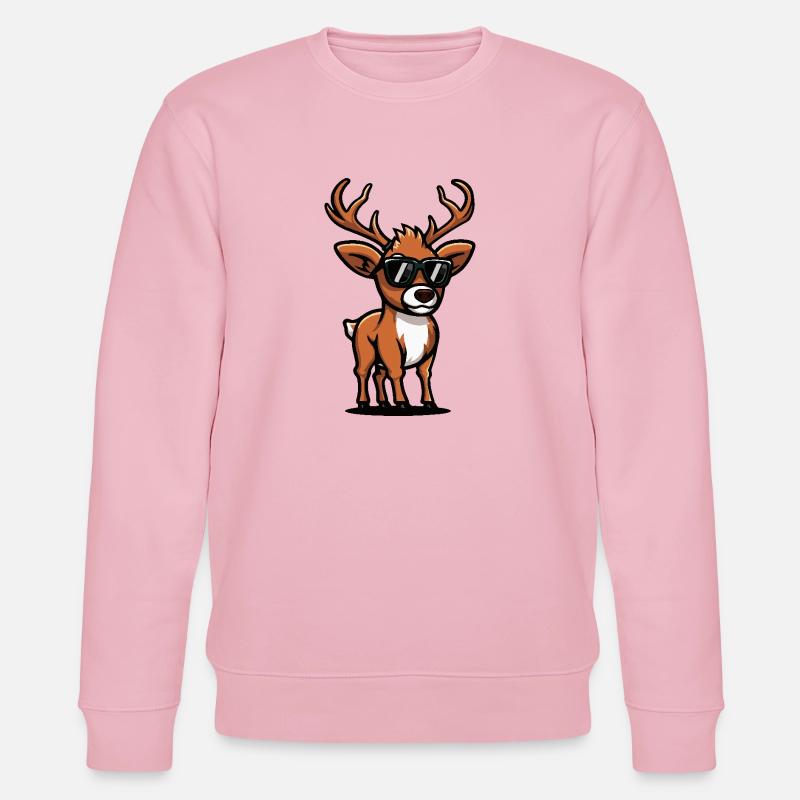 Hirsch Cool Comic - Stanley/Stella Unisex Bio-Sweatshirt CHANGER  - Hellrosa