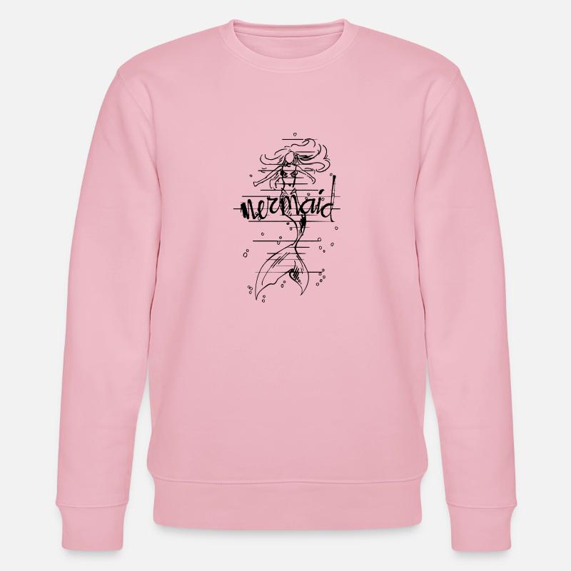 Meerjungfrau Strichzeichnung - Stanley/Stella Unisex Bio-Sweatshirt CHANGER  - Hellrosa