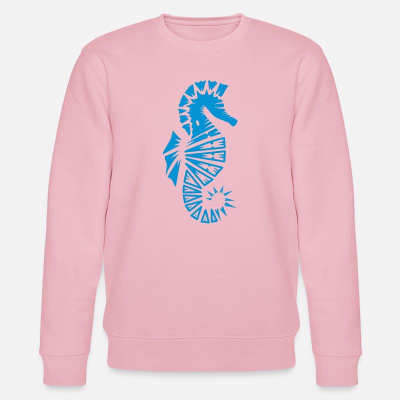 Seepferdchen stilisiert - Stanley/Stella Unisex Bio-Sweatshirt CHANGER  - Hellrosa