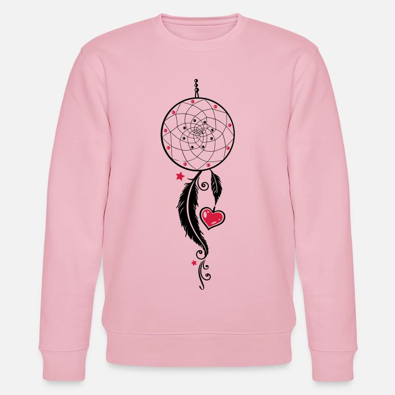 Dreamcatcher con cuore, piume, stelle e perle. - Felpa ecologica unisex CHANGER di Stanley/Stella - rosa chiaro