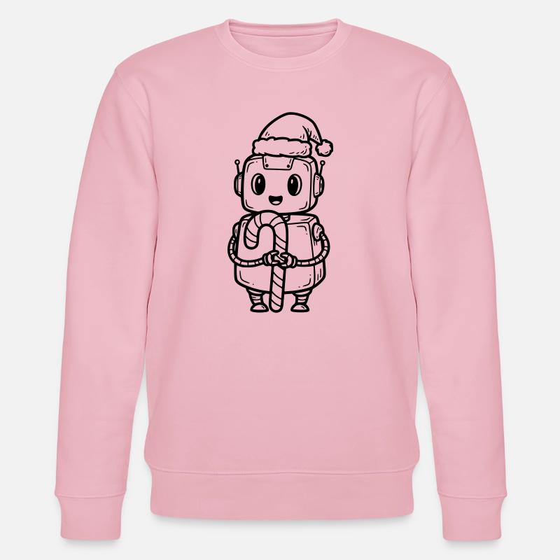 Süßer Weihnachtsjunge mit Geschenk - Stanley/Stella Unisex Bio-Sweatshirt CHANGER  - Hellrosa