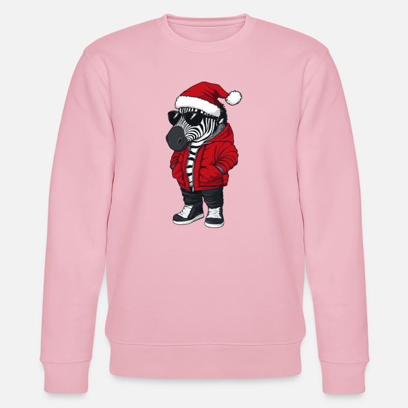 Zebra Weihnachten Winter - Stanley/Stella Unisex Bio-Sweatshirt CHANGER - Hellrosa