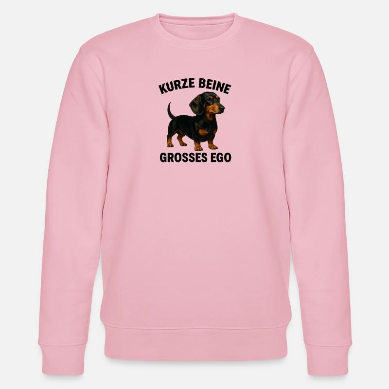 Kurze Beine, großer Ego-Dackel - Stanley/Stella Unisex Bio-Sweatshirt CHANGER - Hellrosa