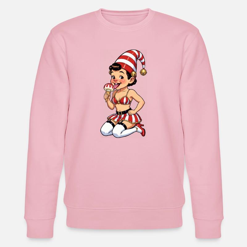 Leprechaun-Mädchen mit Eistüte - Stanley/Stella Unisex Bio-Sweatshirt CHANGER  - Hellrosa