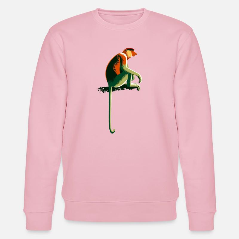 Proboscis monkey - Stanley/Stella CHANGER Unisex Organic Sweatshirt - cotton pink