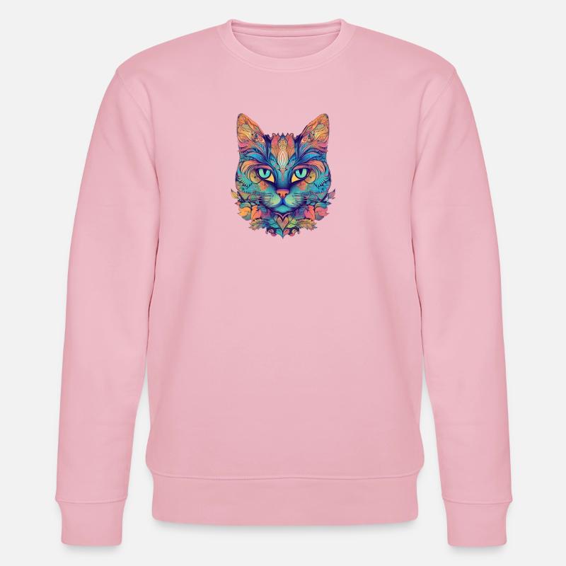 Abstrakten Katze - Stanley/Stella Unisex Bio-Sweatshirt CHANGER  - Hellrosa