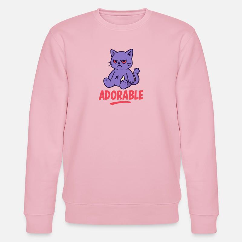 Grumpy Kitty - Stanley/Stella CHANGER Unisex Organic Sweatshirt - cotton pink