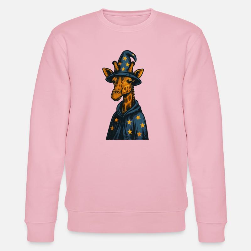 Wizard Giraffe Magic Art - Stanley/Stella Unisex Bio-Sweatshirt CHANGER  - Hellrosa