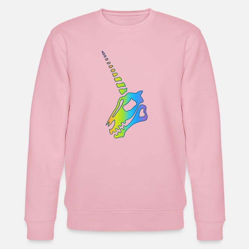 Regenbogen Einhorn Schädel - Stanley/Stella Unisex Bio-Sweatshirt CHANGER  - Hellrosa