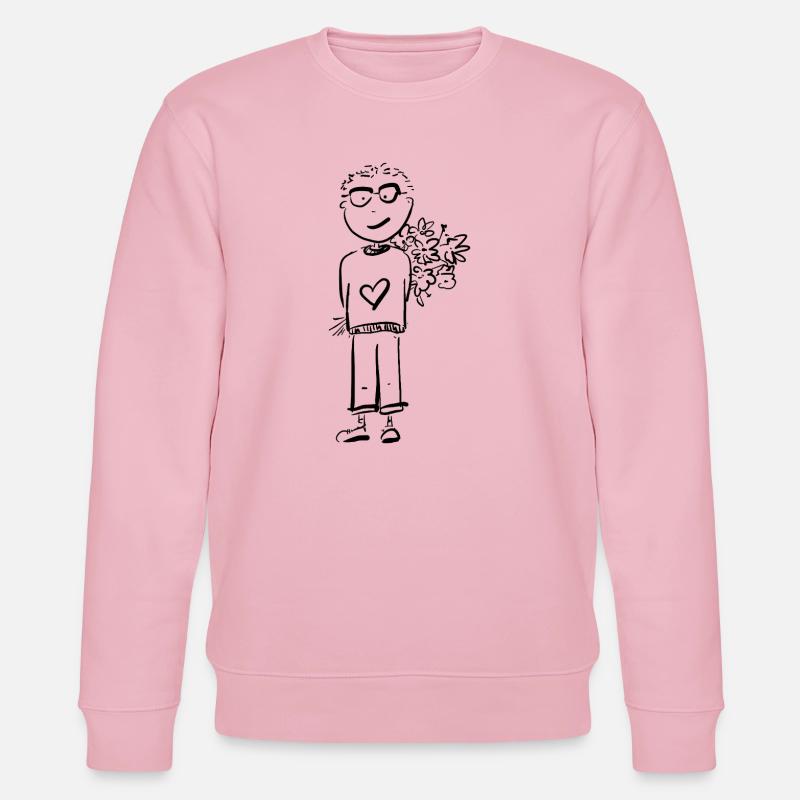 Junge mit Blumen / Comic - Stanley/Stella Unisex Bio-Sweatshirt CHANGER  - Hellrosa