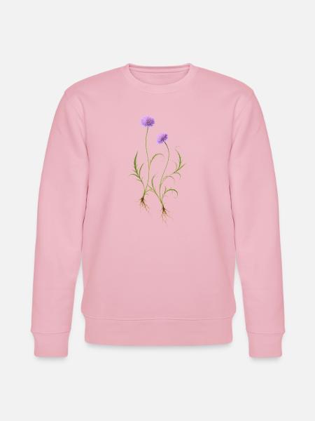 Meadow Flower Nature Illustration - Stanley/Stella CHANGER Unisex Organic Sweatshirt - cotton pink