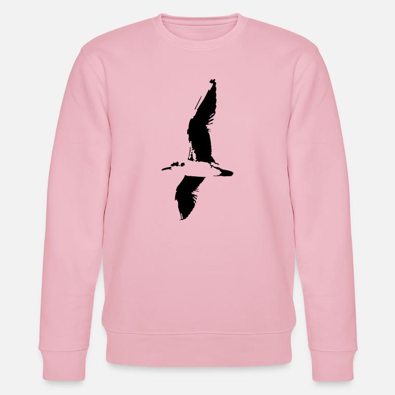 Möwe, Silhouette -T-Shirt - Stanley/Stella Unisex Bio-Sweatshirt CHANGER  - Hellrosa