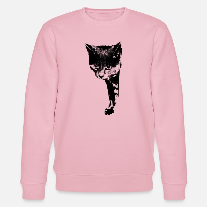 Katze Kätzchen Katzenshirt Geschenk - Stanley/Stella Unisex Bio-Sweatshirt CHANGER  - Hellrosa