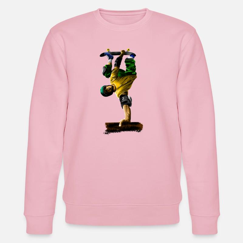 Straßen-Skateboarder Sprung Dynamik - Stanley/Stella Unisex Bio-Sweatshirt CHANGER  - Hellrosa
