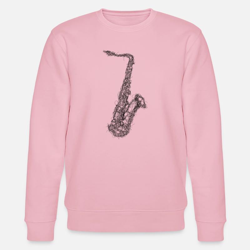 Saxophon Scribble - Stanley/Stella Unisex Bio-Sweatshirt CHANGER  - Hellrosa