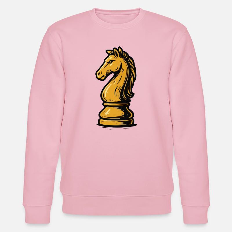 Pferd Schach Figur - Stanley/Stella Unisex Bio-Sweatshirt CHANGER  - Hellrosa