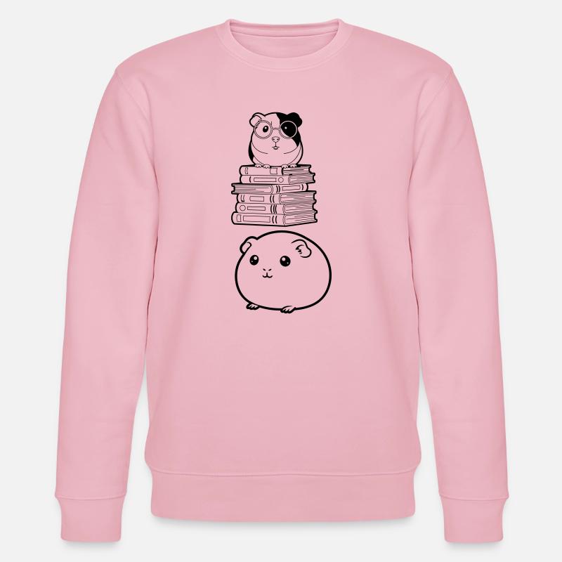 Meerschweinchen Bücher Nerd - Stanley/Stella Unisex Bio-Sweatshirt CHANGER  - Hellrosa