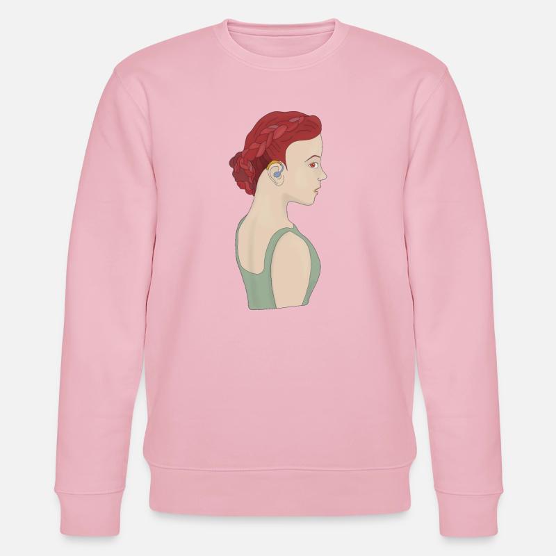 Mädchen mit einem Hörgerät - Stanley/Stella Unisex Bio-Sweatshirt CHANGER  - Hellrosa