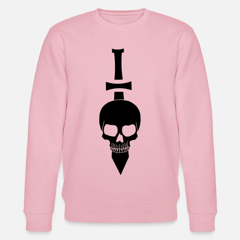 Schwarzer Schädel und Schwert - Stanley/Stella Unisex Bio-Sweatshirt CHANGER  - Hellrosa