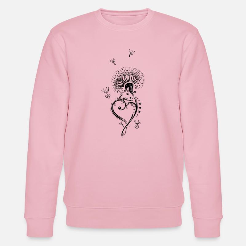 Löwenzahn Pusteblume mit Herz - Stanley/Stella Unisex Bio-Sweatshirt CHANGER  - Hellrosa