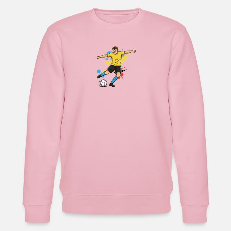 fussballspieler-comic-farbspritzer-gelb - Stanley/Stella Unisex Bio-Sweatshirt CHANGER  - Hellrosa