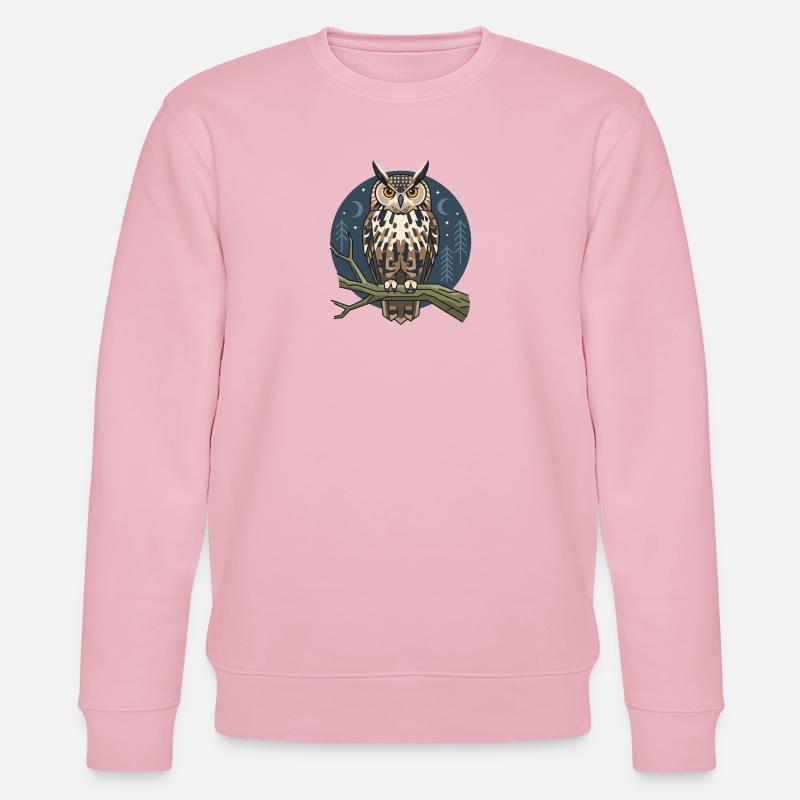 Uhu Eule - Stanley/Stella Unisex Bio-Sweatshirt CHANGER  - Hellrosa