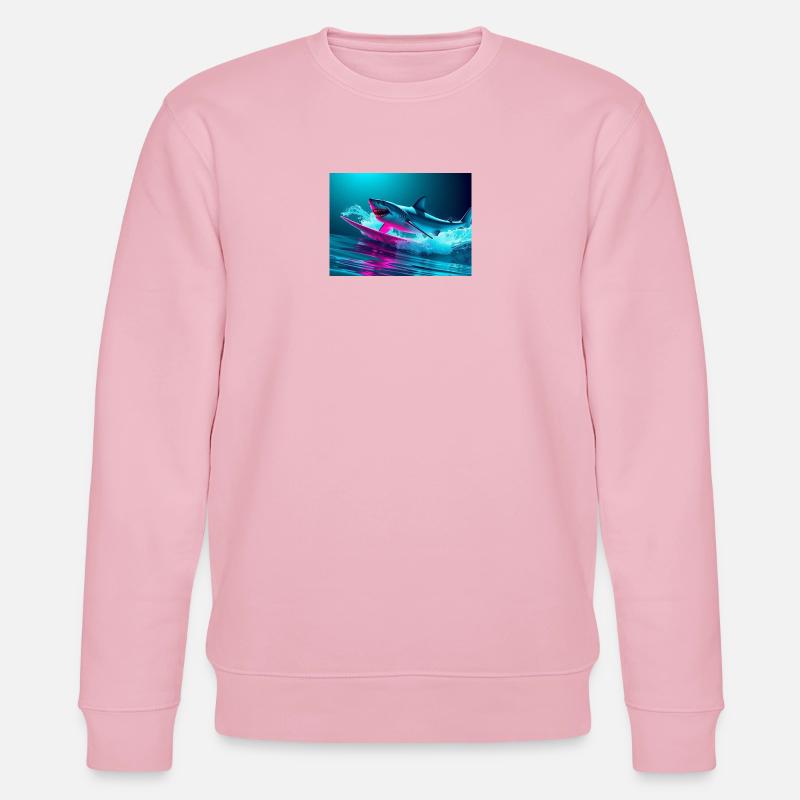 Neon Shark Sprinter Design - Stanley/Stella Unisex Bio-Sweatshirt CHANGER  - Hellrosa