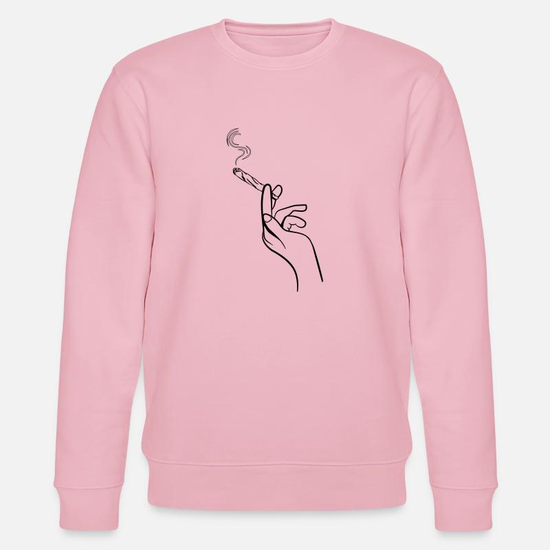 kiffen joint hand - Stanley/Stella Unisex Bio-Sweatshirt CHANGER  - Hellrosa