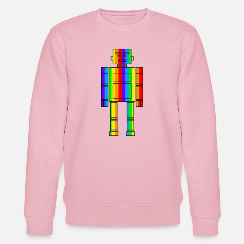 Regenbogen Roboter - Stanley/Stella Unisex Bio-Sweatshirt CHANGER  - Hellrosa