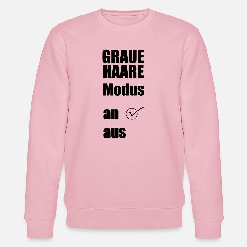 Graue-Haare-Modus AN Geschenk - Stanley/Stella Unisex Bio-Sweatshirt CHANGER  - Hellrosa
