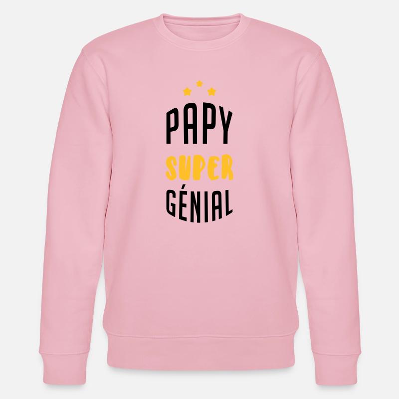 Papy Papi Grand-Père Retraite famille - Sweat bio CHANGER Stanley/Stella Unisexe - rose pâle