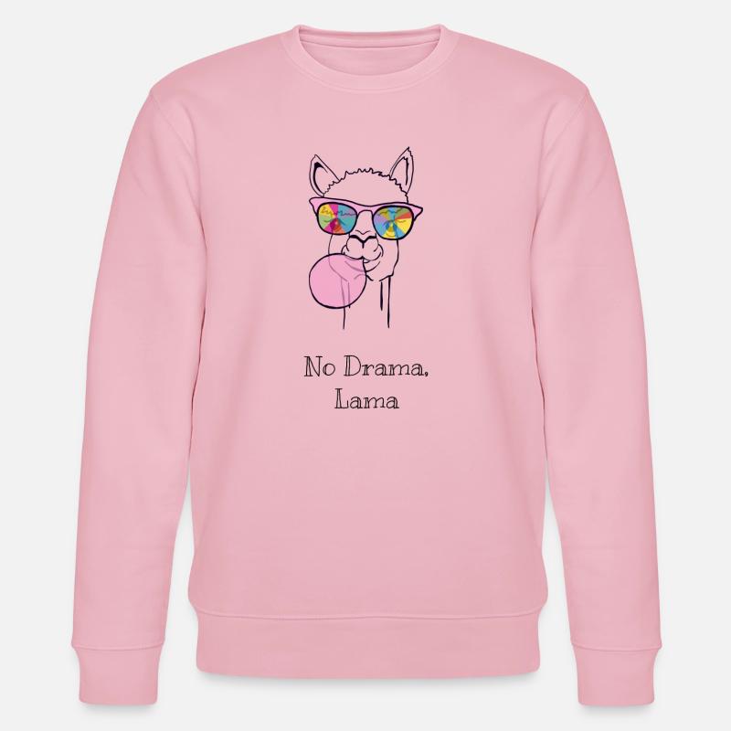 Buntes Lama mit Regenbogenbrille - Stanley/Stella Unisex Bio-Sweatshirt CHANGER  - Hellrosa