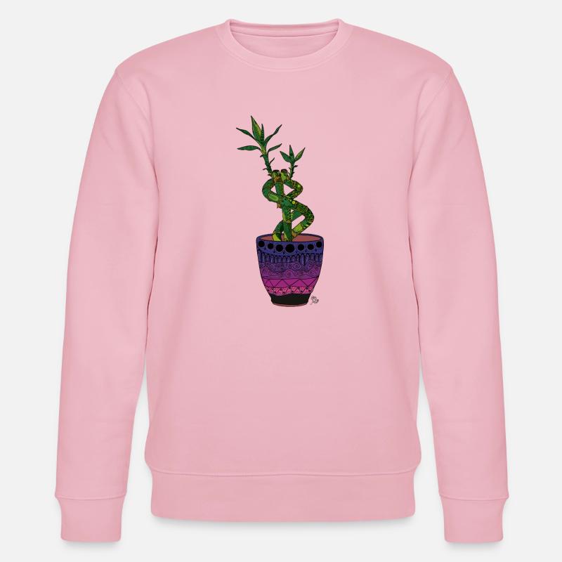 Glücksbambus im Topf - Stanley/Stella Unisex Bio-Sweatshirt CHANGER  - Hellrosa
