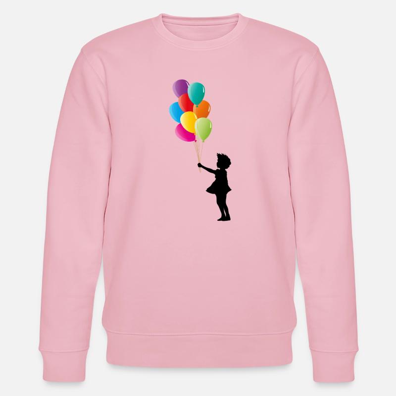 Mädchen mit bunten Luftballons - Stanley/Stella Unisex Bio-Sweatshirt CHANGER  - Hellrosa