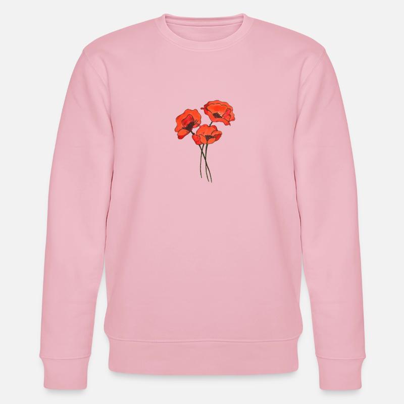 Trio von Mohnblumen - Stanley/Stella Unisex Bio-Sweatshirt CHANGER  - Hellrosa