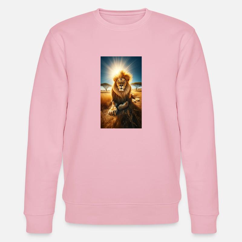 Löwe in der Savanne - Stanley/Stella Unisex Bio-Sweatshirt CHANGER  - Hellrosa