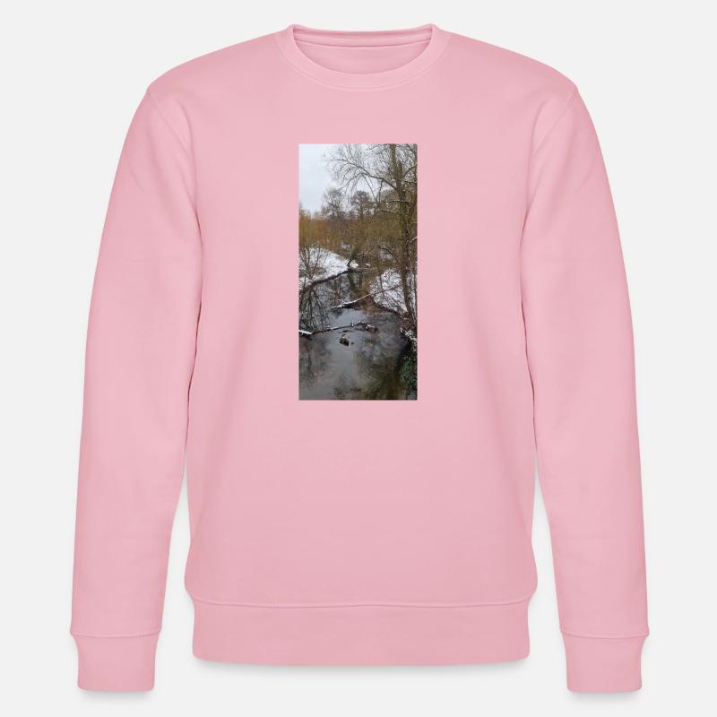 Rivière d’hiver dans le brouillard - Sweat bio CHANGER Stanley/Stella Unisexe - rose pâle