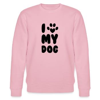 Love My Dog - Stanley/Stella Unisex Bio-Sweatshirt CHANGER  - Hellrosa - Vorne - Jaron (178cm) & Liana (172cm)