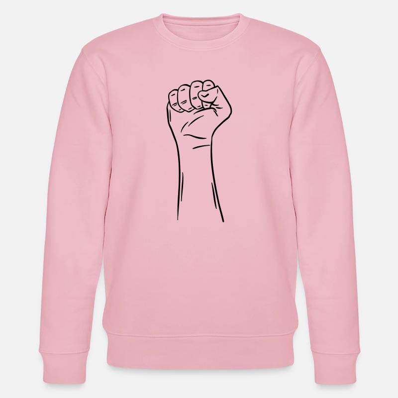 main poing 2 / poing / combat / protestation - Sweat bio CHANGER Stanley/Stella Unisexe - rose pâle