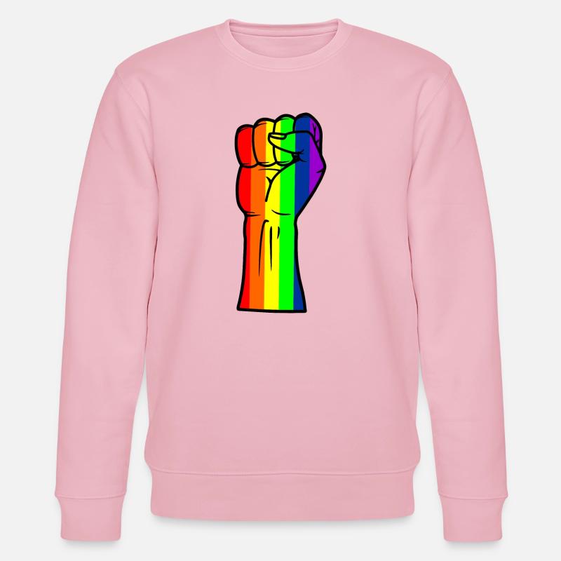Regenbogen-Handfaust - Stanley/Stella Unisex Bio-Sweatshirt CHANGER  - Hellrosa