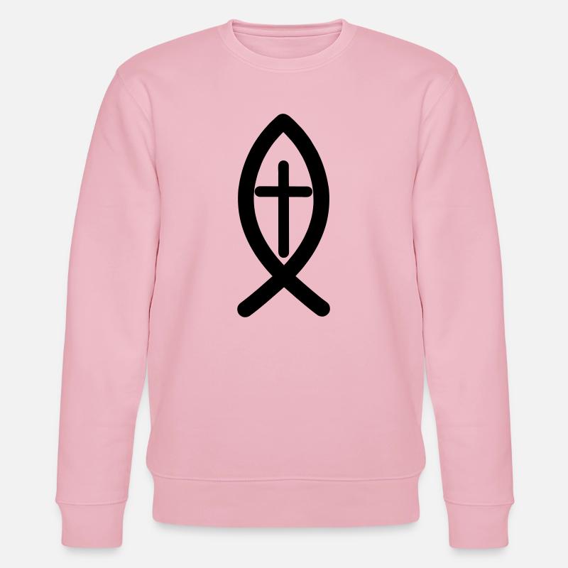 Symbole de Jésus - Sweat bio CHANGER Stanley/Stella Unisexe - rose pâle