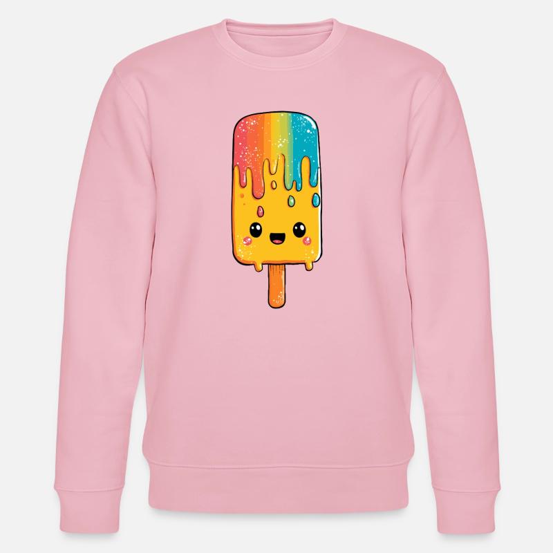 Rainbow Popsicle Happiness - Stanley/Stella CHANGER Unisex Organic Sweatshirt - cotton pink