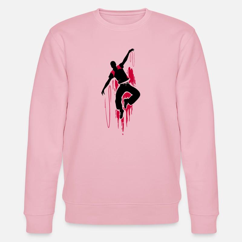 Breakdancer Dancer Silhouette en Rouge Noir - Sweat bio CHANGER Stanley/Stella Unisexe - rose pâle