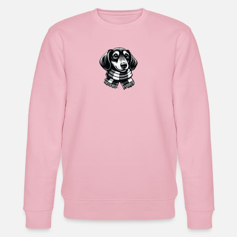 Dackel mit Schal - Stanley/Stella Unisex Bio-Sweatshirt CHANGER  - Hellrosa