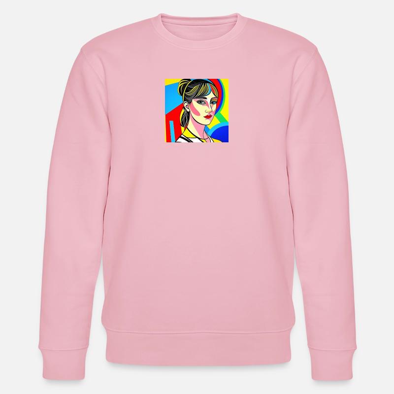 Buntes Pop-Porträt - Stanley/Stella Unisex Bio-Sweatshirt CHANGER  - Hellrosa