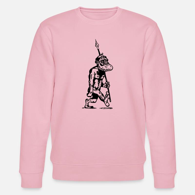 cave man Ancestor Great ape Evolution - Stanley/Stella CHANGER Unisex Organic Sweatshirt - cotton pink