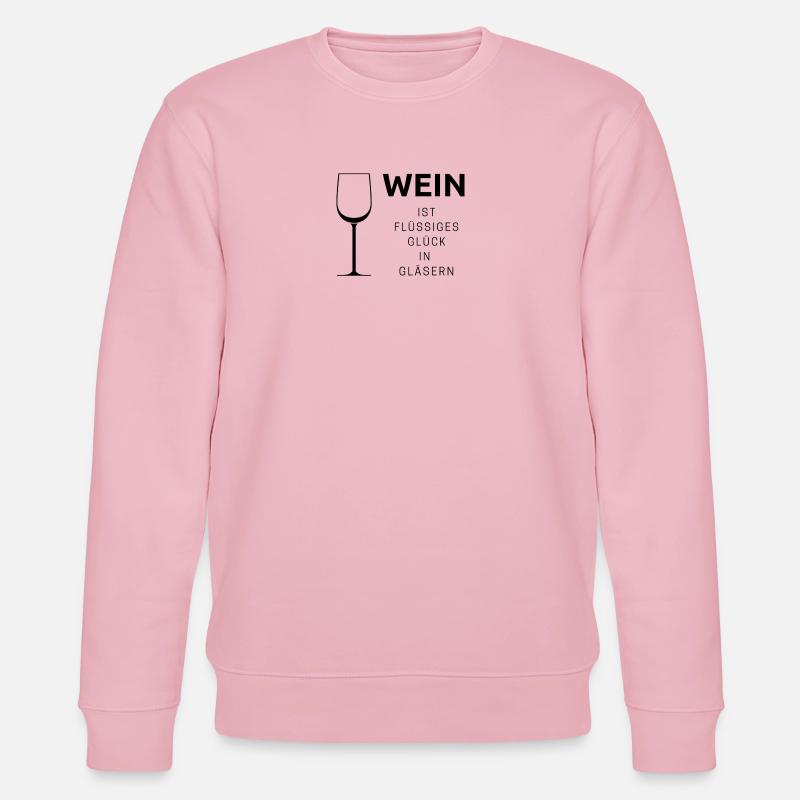 Wein ist flüssiges Glück in Gläsern - Stanley/Stella Unisex Bio-Sweatshirt CHANGER - Hellrosa