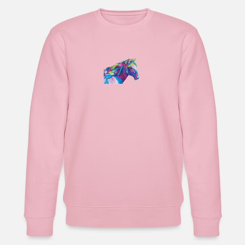 Geometrisches Regenbogenpferd - Stanley/Stella Unisex Bio-Sweatshirt CHANGER  - Hellrosa
