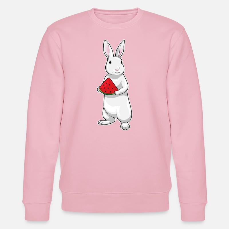 Lapin Pastèque - Sweat bio CHANGER Stanley/Stella Unisexe - rose pâle